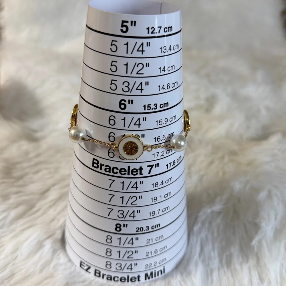 NWT Tory Burch Kira 18K-gold-plated and cultured pearl bracelet - Picture 2 of 5